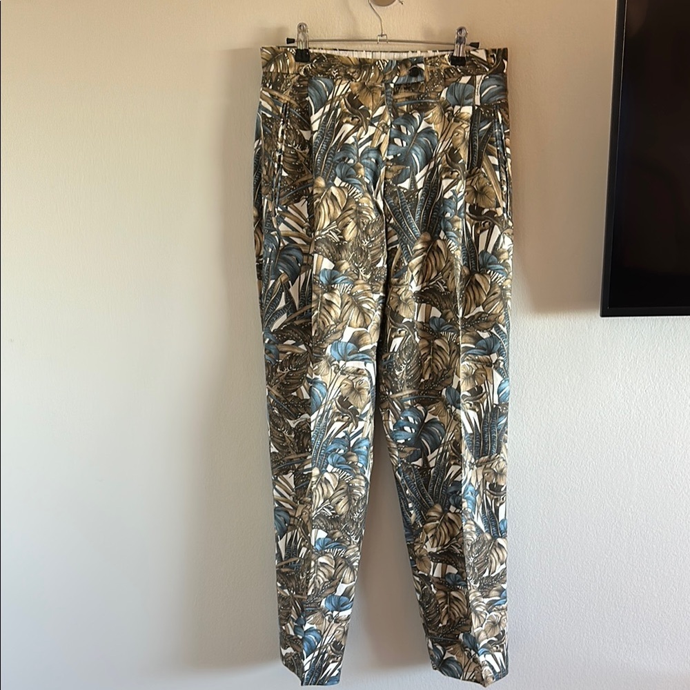 Salvatore Ferragamo Blue and Brown Trousers Relaxed Fit